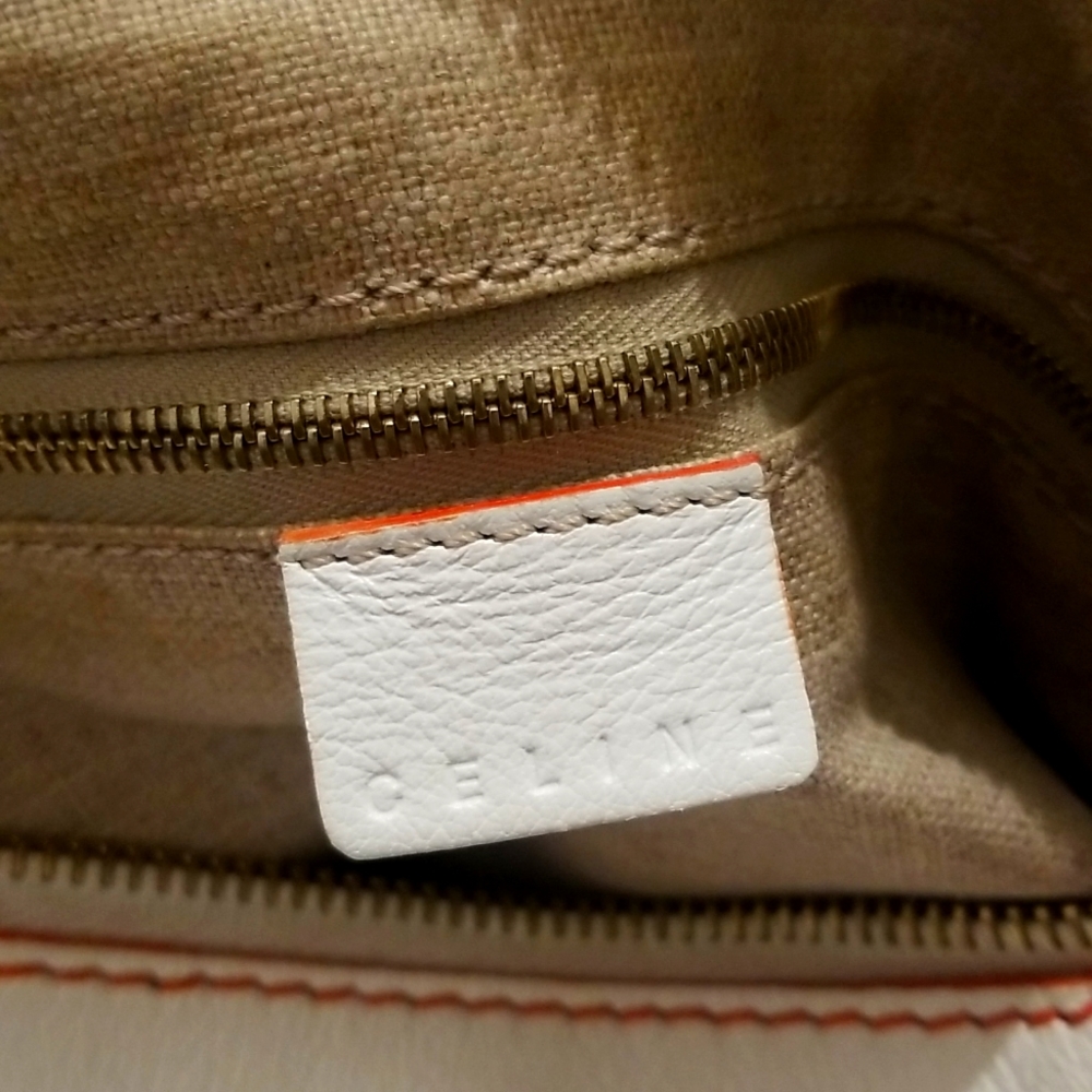 Celine Boogie Bag - iconic Y2K White Leather Satchel Handbag 👜 - Picture 11 of 13